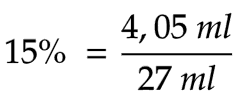 15% = 4,05 ml / 27 ml